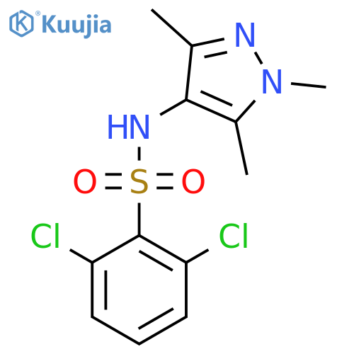 2,6-dichloro-N-(trimethyl-1H-pyrazol-4-yl)benzene-1-sulfonamide structure
