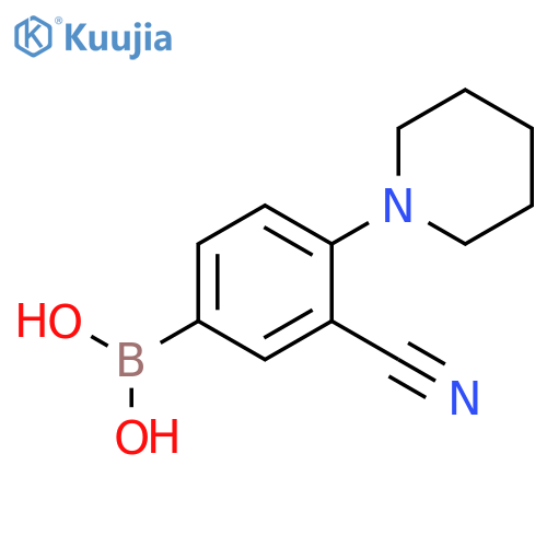BORONIC ACID, [3-CYANO-4-(1-PIPERIDINYL)PHENYL]- structure
