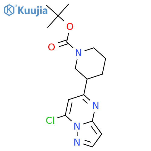 Tert-butyl 3-(7-chloropyrazolo[1,5-a]pyrimidin-5-yl)piperidine-1-carboxylate structure