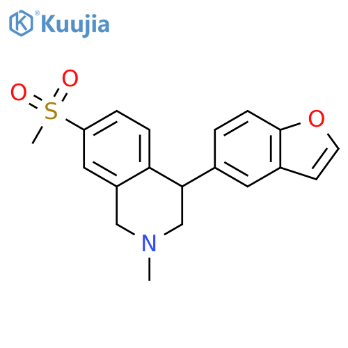Isoquinoline,4-(5-benzofuranyl)-1,2,3,4-tetrahydro-2-methyl-7-(methylsulfonyl)- structure