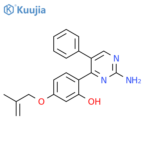 2-(2-amino-5-phenylpyrimidin-4-yl)-5-(2-methylprop-2-en-1-yl)oxyphenol structure