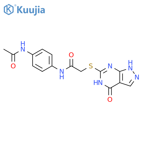 N-(4-acetamidophenyl)-2-({4-oxo-1H,4H,5H-pyrazolo3,4-dpyrimidin-6-yl}sulfanyl)acetamide structure