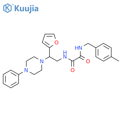 N-2-(furan-2-yl)-2-(4-phenylpiperazin-1-yl)ethyl-N'-(4-methylphenyl)methylethanediamide structure