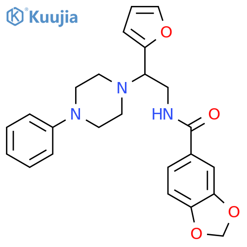 N-2-(furan-2-yl)-2-(4-phenylpiperazin-1-yl)ethyl-2H-1,3-benzodioxole-5-carboxamide structure