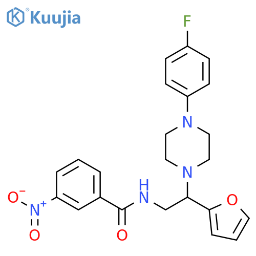 N-{2-4-(4-fluorophenyl)piperazin-1-yl-2-(furan-2-yl)ethyl}-3-nitrobenzamide structure