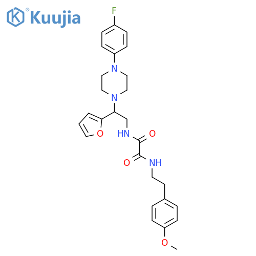 N-{2-4-(4-fluorophenyl)piperazin-1-yl-2-(furan-2-yl)ethyl}-N'-2-(4-methoxyphenyl)ethylethanediamide structure