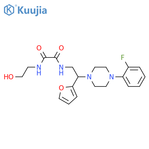 N'-{2-4-(2-fluorophenyl)piperazin-1-yl-2-(furan-2-yl)ethyl}-N-(2-hydroxyethyl)ethanediamide structure