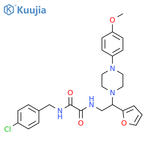 N'-(4-chlorophenyl)methyl-N-2-(furan-2-yl)-2-4-(4-methoxyphenyl)piperazin-1-ylethylethanediamide structure