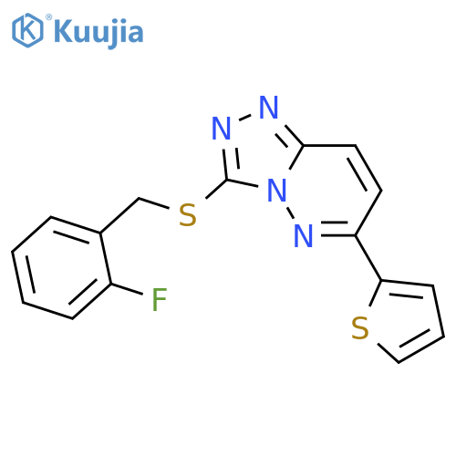 3-{(2-fluorophenyl)methylsulfanyl}-6-(thiophen-2-yl)-1,2,4triazolo4,3-bpyridazine structure