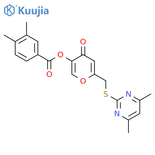 6-{(4,6-dimethylpyrimidin-2-yl)sulfanylmethyl}-4-oxo-4H-pyran-3-yl 3,4-dimethylbenzoate structure