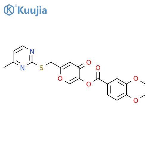 6-{(4-methylpyrimidin-2-yl)sulfanylmethyl}-4-oxo-4H-pyran-3-yl 3,4-dimethoxybenzoate structure