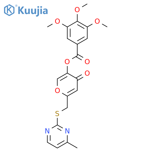 6-{(4-methylpyrimidin-2-yl)sulfanylmethyl}-4-oxo-4H-pyran-3-yl 3,4,5-trimethoxybenzoate structure