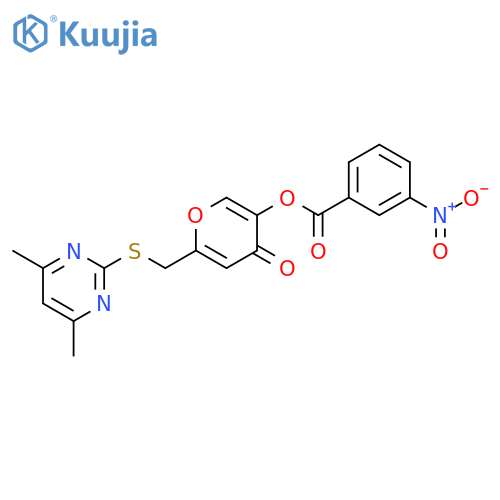 6-{(4,6-dimethylpyrimidin-2-yl)sulfanylmethyl}-4-oxo-4H-pyran-3-yl 3-nitrobenzoate structure
