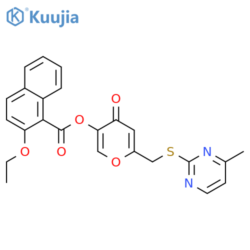 6-{(4-methylpyrimidin-2-yl)sulfanylmethyl}-4-oxo-4H-pyran-3-yl 2-ethoxynaphthalene-1-carboxylate structure