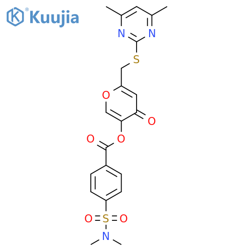 6-{(4,6-dimethylpyrimidin-2-yl)sulfanylmethyl}-4-oxo-4H-pyran-3-yl 4-(dimethylsulfamoyl)benzoate structure