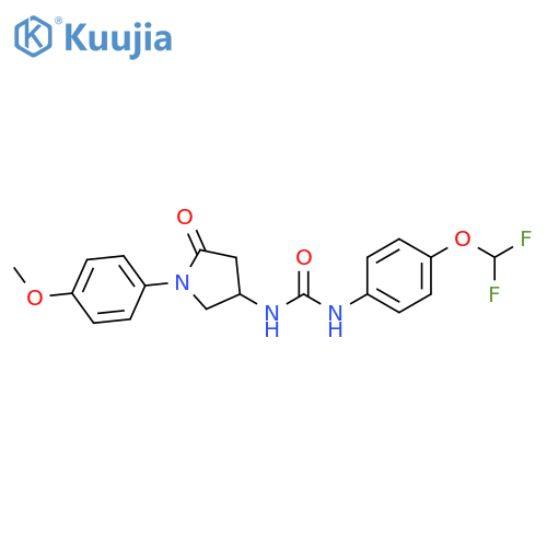 1-4-(difluoromethoxy)phenyl-3-1-(4-methoxyphenyl)-5-oxopyrrolidin-3-ylurea structure