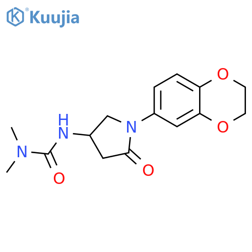 1-1-(2,3-dihydro-1,4-benzodioxin-6-yl)-5-oxopyrrolidin-3-yl-3,3-dimethylurea structure
