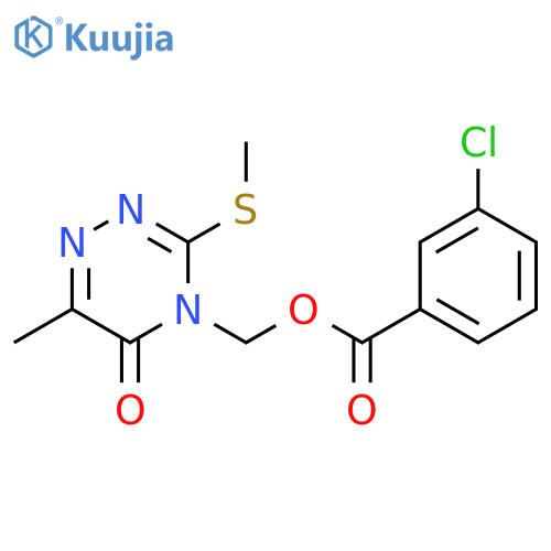 6-methyl-3-(methylsulfanyl)-5-oxo-4,5-dihydro-1,2,4-triazin-4-ylmethyl 3-chlorobenzoate structure