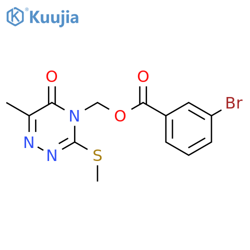 6-methyl-3-(methylsulfanyl)-5-oxo-4,5-dihydro-1,2,4-triazin-4-ylmethyl 3-bromobenzoate structure