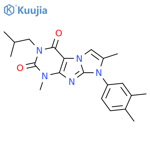 8-(3,4-dimethylphenyl)-1,7-dimethyl-3-(2-methylpropyl)-1H,2H,3H,4H,8H-imidazo1,2-gpurine-2,4-dione structure