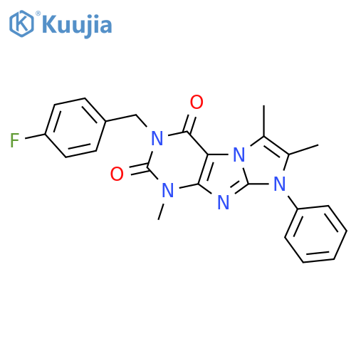 3-(4-fluorophenyl)methyl-1,6,7-trimethyl-8-phenyl-1H,2H,3H,4H,8H-imidazo1,2-gpurine-2,4-dione structure