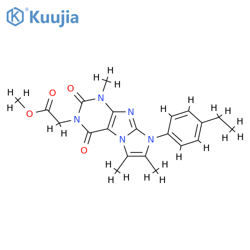 methyl 2-8-(4-ethylphenyl)-1,6,7-trimethyl-2,4-dioxo-1H,2H,3H,4H,8H-imidazo1,2-gpurin-3-ylacetate structure