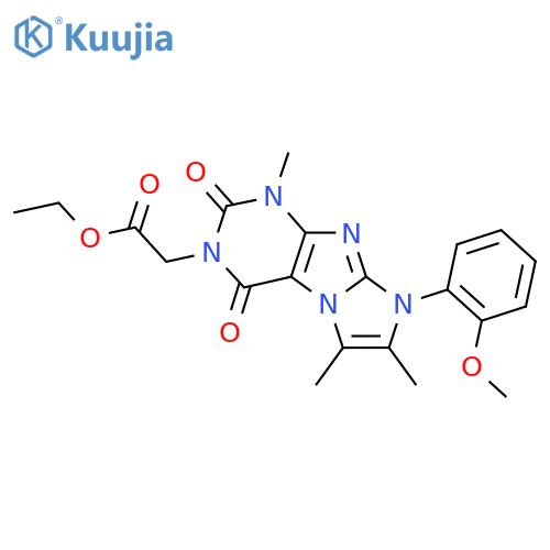 ethyl 2-8-(2-methoxyphenyl)-1,6,7-trimethyl-2,4-dioxo-1H,2H,3H,4H,8H-imidazo1,2-gpurin-3-ylacetate structure