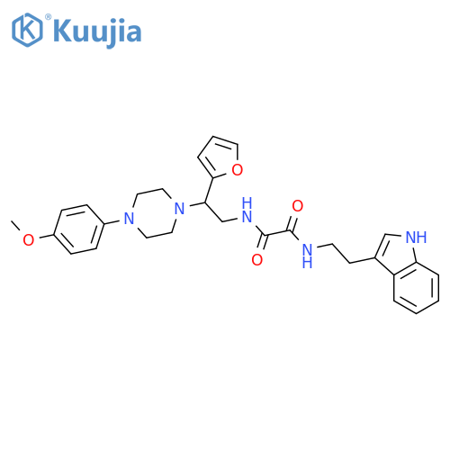 N'-2-(furan-2-yl)-2-4-(4-methoxyphenyl)piperazin-1-ylethyl-N-2-(1H-indol-3-yl)ethylethanediamide structure