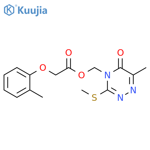 6-methyl-3-(methylsulfanyl)-5-oxo-4,5-dihydro-1,2,4-triazin-4-ylmethyl 2-(2-methylphenoxy)acetate structure