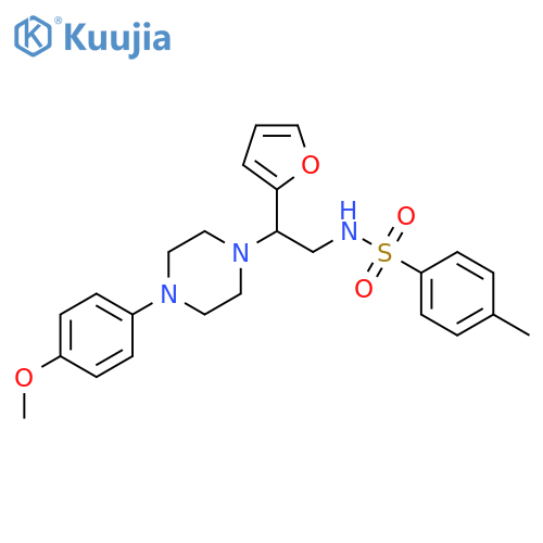 N-2-(furan-2-yl)-2-4-(4-methoxyphenyl)piperazin-1-ylethyl-4-methylbenzene-1-sulfonamide structure
