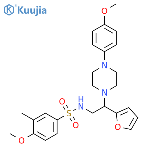 N-2-(furan-2-yl)-2-4-(4-methoxyphenyl)piperazin-1-ylethyl-4-methoxy-3-methylbenzene-1-sulfonamide structure