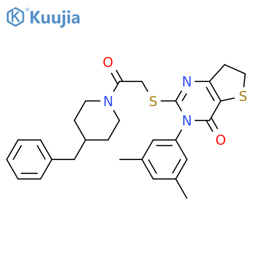 2-{2-(4-benzylpiperidin-1-yl)-2-oxoethylsulfanyl}-3-(3,5-dimethylphenyl)-3H,4H,6H,7H-thieno3,2-dpyrimidin-4-one structure