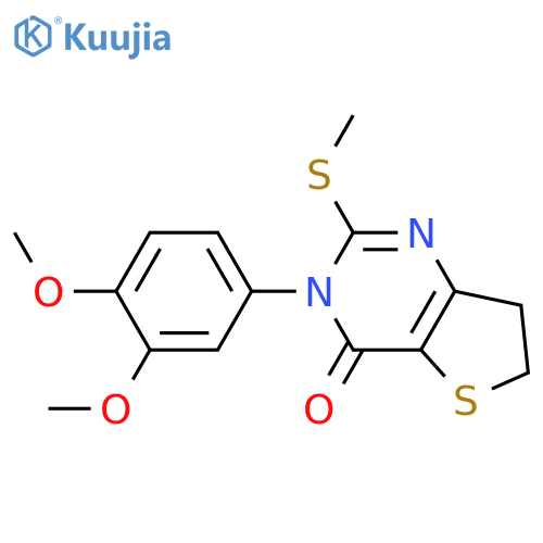 3-(3,4-dimethoxyphenyl)-2-(methylsulfanyl)-3H,4H,6H,7H-thieno3,2-dpyrimidin-4-one structure