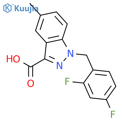 1H-Indazole-3-carboxylic acid, 1-[(2,4-difluorophenyl)methyl]-5-methyl- structure