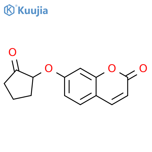 2H-1-BENZOPYRAN-2-ONE, 7-[(2-OXOCYCLOPENTYL)OXY]- structure