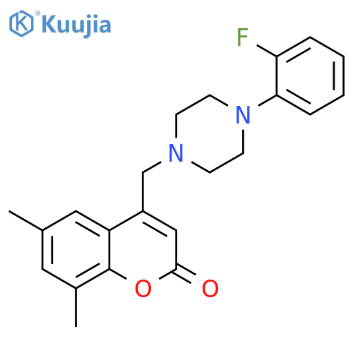 4-{4-(2-fluorophenyl)piperazin-1-ylmethyl}-6,8-dimethyl-2H-chromen-2-one structure