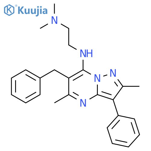 6-benzyl-N-2-(dimethylamino)ethyl-2,5-dimethyl-3-phenylpyrazolo1,5-apyrimidin-7-amine structure