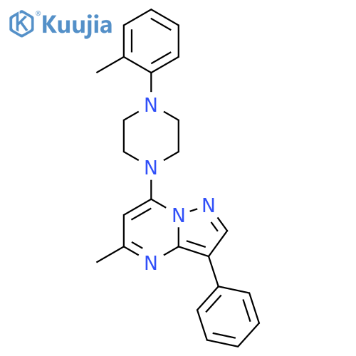 1-{5-methyl-3-phenylpyrazolo1,5-apyrimidin-7-yl}-4-(2-methylphenyl)piperazine structure