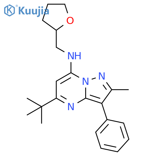 5-tert-butyl-2-methyl-N-(oxolan-2-yl)methyl-3-phenylpyrazolo1,5-apyrimidin-7-amine structure