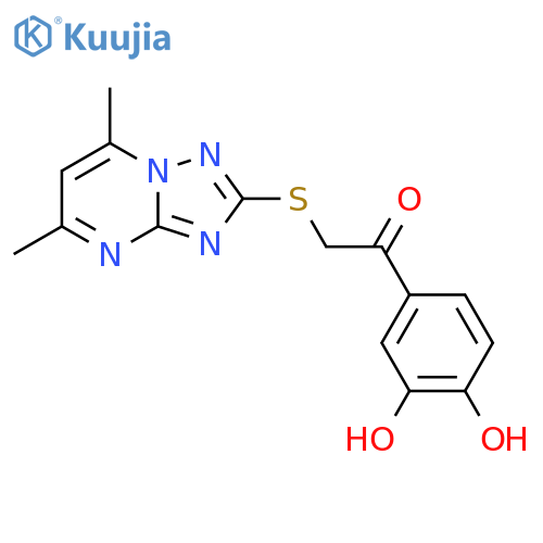 1-(3,4-dihydroxyphenyl)-2-({5,7-dimethyl-1,2,4triazolo1,5-apyrimidin-2-yl}sulfanyl)ethan-1-one structure