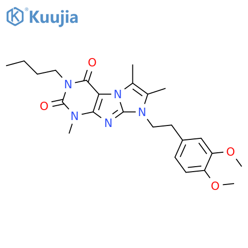 3-butyl-8-2-(3,4-dimethoxyphenyl)ethyl-1,6,7-trimethyl-1H,2H,3H,4H,8H-imidazo1,2-gpurine-2,4-dione structure