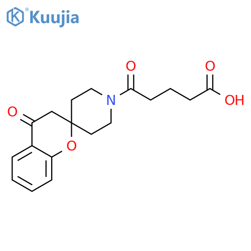 5-oxo-5-{4-oxo-3,4-dihydrospiro1-benzopyran-2,4'-piperidine-1'-yl}pentanoic acid structure