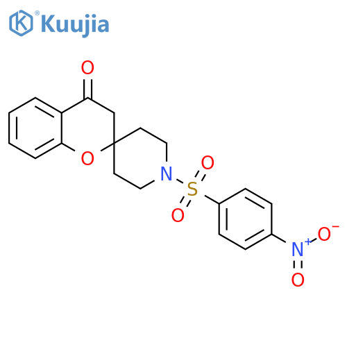 1'-(4-nitrobenzenesulfonyl)-3,4-dihydrospiro1-benzopyran-2,4'-piperidine-4-one structure
