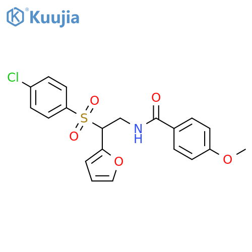 N-2-(4-chlorobenzenesulfonyl)-2-(furan-2-yl)ethyl-4-methoxybenzamide structure