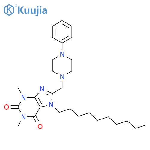 7-decyl-1,3-dimethyl-8-(4-phenylpiperazin-1-yl)methyl-2,3,6,7-tetrahydro-1H-purine-2,6-dione structure