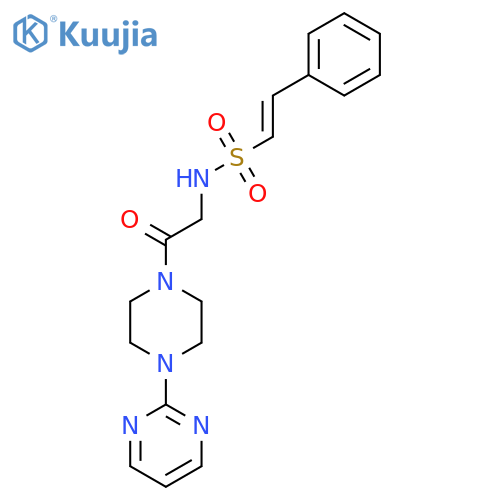 N-{2-oxo-2-[4-(pyrimidin-2-yl)piperazin-1-yl]ethyl}-2-phenylethene-1-sulfonamide structure