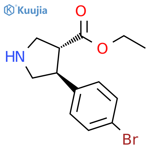 rac-ethyl (3R,4S)-4-(4-bromophenyl)pyrrolidine-3-carboxylate structure