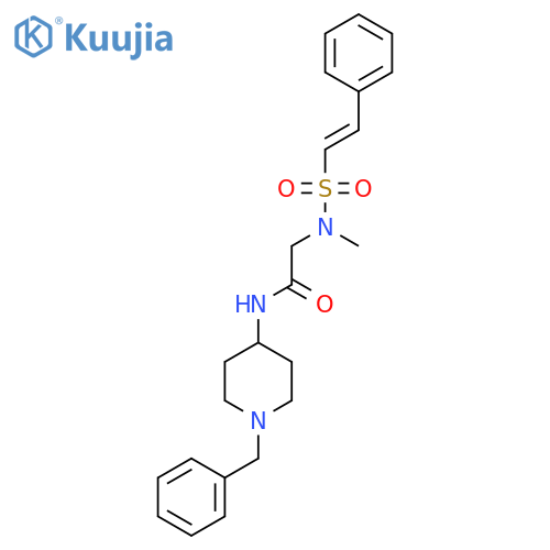 N-(1-benzylpiperidin-4-yl)-2-(N-methyl-2-phenylethenesulfonamido)acetamide structure