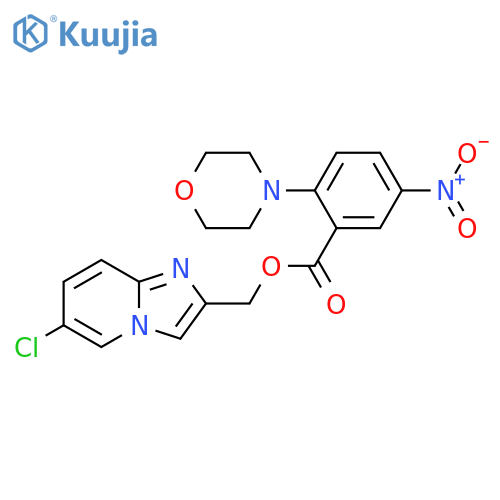 Benzoic acid, 2-(4-morpholinyl)-5-nitro-, (6-chloroimidazo[1,2-a]pyridin-2-yl)methyl ester structure