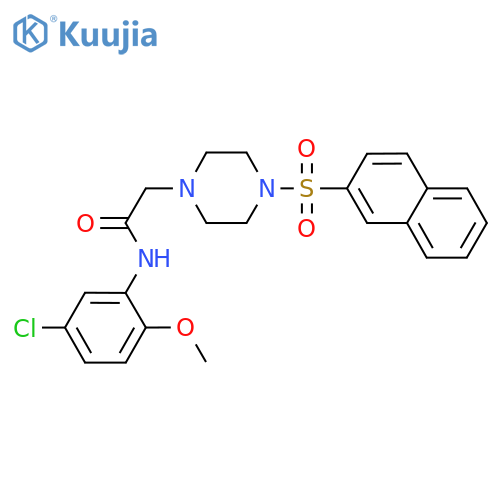 N-(5-chloro-2-methoxyphenyl)-2-4-(naphthalene-2-sulfonyl)piperazin-1-ylacetamide structure